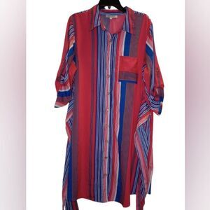 Speed Control New York Womens Size 2x striped long dress plus size long sleeve